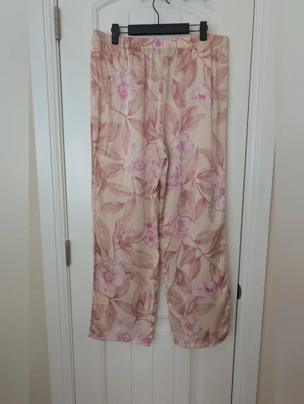 Silk Linvosges Floral Pajama Set - Blush Pink L